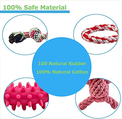 Dog Chew Toys for Small to Medium Dogs - 10 Pack Tough Dog Toys, Interactive Rope Teething Toy for Puppy, Durable Tug of War Toy, Birthday and Festival Gift Set - color: 10 Pack