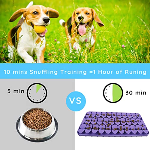 Silicone Snuffle Mat for Dogs Slow Feeder Lick Mat with Suction Cups Dogs Sniff Mat Dogs & Cats Entertainment Toys for Boredom(Purple) - color: Purple