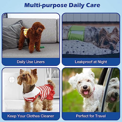 Dog Diaper Liners Booster Pads for Female and Male Dogs-80PCS, Super Absorbent Disposable Doggie Puppy Liners Period Pads Inserts for Most Dog Diapers, Pet Belly Bands and Male Wraps - size: XL-80Count