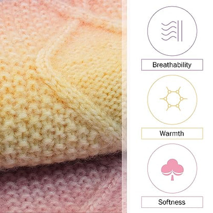QBLEEV Girls' Small Dog Sweaters - Soft, Warm Winter & Fall Pullover Sweaters with Turtleneck & Vest Options for Female Puppies & Dogs - XS - color: Gradient Pink, size: X-Small