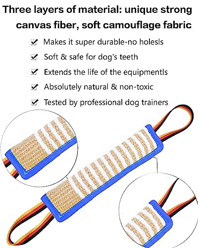 Clysoru Dog Tug Toy Tough Jute Bite Pillow Lasting Training Equipment Puppy to Large Dogs Interactive for Large and Small - color: Fiag Blue