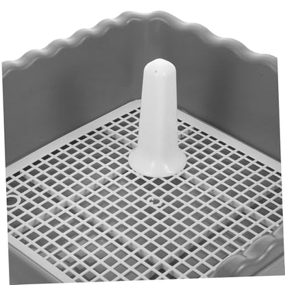 Indoor Dog Toilet with Induction Column Medium Dog Potty Training Tray with Mesh Grid for Easy Cleaning for Home Balcony Use