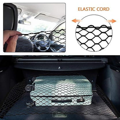 Dog Car Net Barrier for SUV - Pet Car Divider Back Seat Barrier Net, Easy to Install and Remove,with Flexible Bungee Cords Adjustable for Trucks, SUV, Vans, Universal Fit Sturdy Mesh (47 * 27 inches)