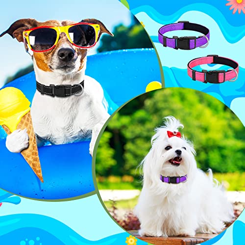 Sanwuta 12 Pcs Reflective Puppy Dog Collars Bulk for Litter Nylon Whelping Adjustable Collars Safety Dogs with Locking Buckle Soft Padded Breathable Puppy Collar for Cats Pets(Small) - size: Small