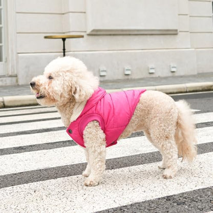 Vecomfy Fleece Lining Extra Warm Dog Hoodie in Winter,Small Dog Jacket Puppy Coats with Hooded Pink XS - color: Pink, size: X-Small (Pack of 1)
