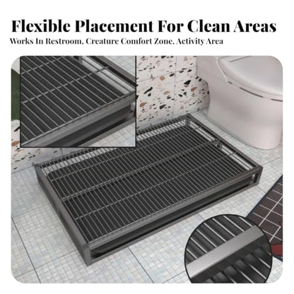 Slatted Dog Potty Open-Grid Surface Drawer-Style Dog Toilet Drainage Design Puppy Potty Tray, Small 52cm 35cm - size: Small 52cm 35cm
