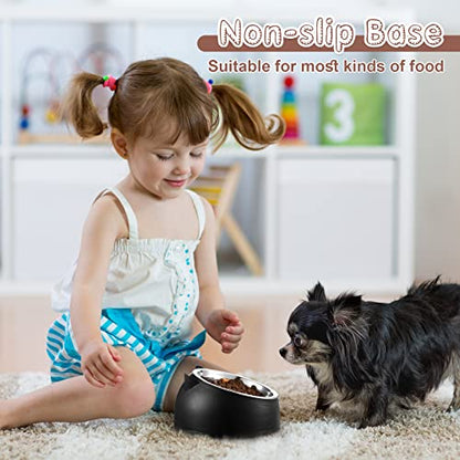 Irenare Elevated Cat Bowls 4 Pack, Stainless Steel Slanted Food Dishes 7oz, Raised Pet Bowls for Cats Small Breeds, Ergonomic Kitten Puppy Feeding Set for Digestion Health Easy Clean