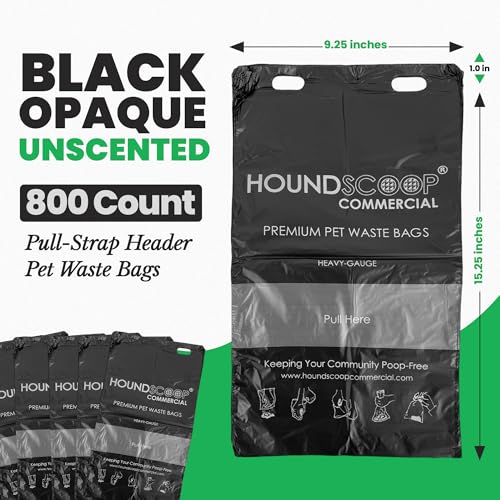 800 Count Pull-Strap Header Pet Waste Bags, 8 Header Packs of 100 Bags, Dog Waste Station Bags for HOA, Residential, XL and Strong, Easy Single Pull for Poop Station Dispensers - size: 1 Count (Pack of 800)