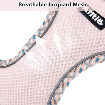 AIITLE Small Dog Harness - Breathable Double-Layer Jacquard No-Choke Vest, Durable Anti-Tear Fabric with Reflective Trim - Perfect for Running, Parties, Daily Walks (Blue-Pink, XS) - color: Blue-Pink, size: XS(Chest: 11.5 - 13.5")