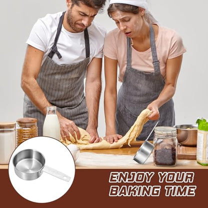 1/2 Cup Stainless Steel Measuring Cup, 2 Pcs (125 ml, 125 cc, 4 oz) Dog Food Scoop 1/2 Cup Scoop Half Metal Measuring Scoops for Feeding Pet, Wet and Dry Ingredients, Kitchen Cooking, Dishwasher Safe - size: 1/2 Cup