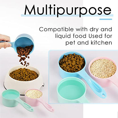 Super Design 1/2 Cup Dog Food Scoop for Container Melamine Measuring Scoop for Dogs Cats Birds and Rabbits Pet Food Feeding Scoop Dishwasher Safe - Baby Blue - color: Baby Blue ½ Cup