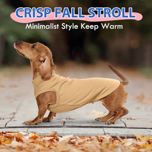 Dog Fleece Vest - Khaki, S - Warm and Stretchable Sweatshirt | Sleeveless Lightweight Sweater, Pullover Design for Small Dogs, Chihuahua Clothes, Papillon, Pomeranian - color: Khaki, size: Small