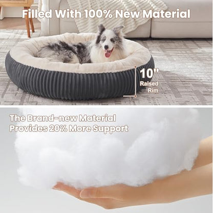 45 inches Donut Dog Bed for Extra Large Dogs,Calming Round Pet Bed with Removable Cover, Washable Milk Plush Faux Fur, Fits Pets up to 100 lbs(Charcoal,XL) - color: Charcoal, size: 45.0"L x45.0"W x10"Th