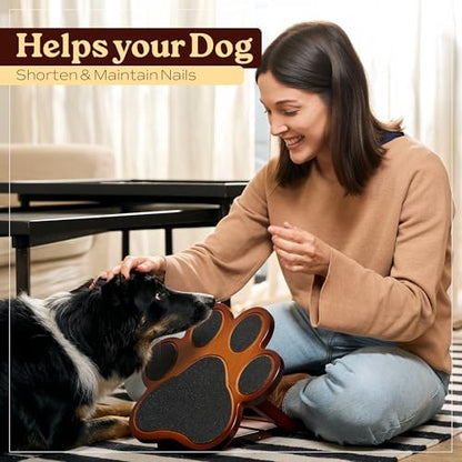 Dog Scratch Board – Bamboo 3-Piece Set for Small & Medium Dogs, Includes Nail File Board, Door Knob Nail Filer & Curved File – Reinforced Durable Design, Non-Slip Training Pad
