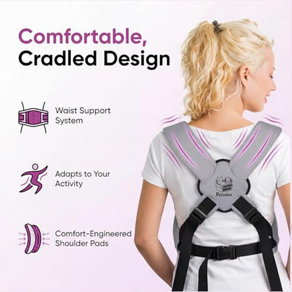 Dog Carrier Sling for Small Dogs 7–15 lbs, Hands-Free Front-Facing Pet Sling with Safety Leash, Support Mat & Adjustable Strap, Breathable Mesh, Machine Washable for Walking, Hiking, Travel (Grey)