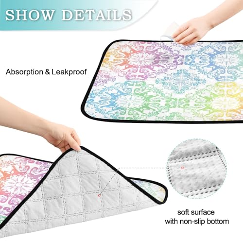 Qilmy Mandala Pet Mat, Waterproof Reusable Dog Training Pad Anti-Slip Pet Creat Pad for Small Medium Large Dogs and Cats - size: Smallx3