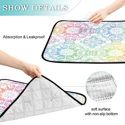 Qilmy Mandala Pet Mat, Waterproof Reusable Dog Training Pad Anti-Slip Pet Creat Pad for Small Medium Large Dogs and Cats - size: Smallx3