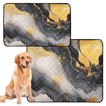 Qilmy Marble Pet Mat, Waterproof Reusable Dog Training Pad Anti-Slip Pet Creat Pad for Small Medium Large Dogs and Cats - size: Smallx3