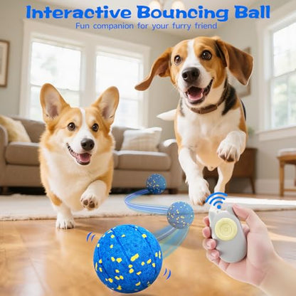 Smart Dog Ball Interactive Dog Toy with Remote Control,Automatic Moving,Bouncing and Rotating 3 Modes,E-TPU Material Aggressive Chewers,IPX7 Waterproof,Rolling Ball for Large Medium Dogs - color: Blue