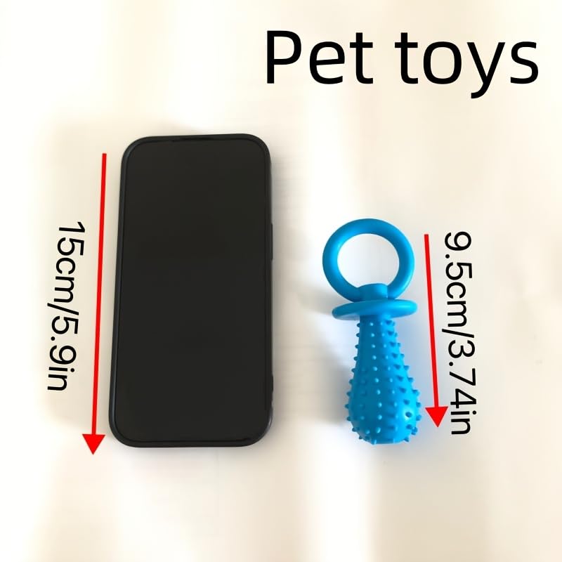 Molar Clean Teeth Rubber Toy, Clean Teeth Rubber Pacifier Chew Toy, Bell Chewing Playing Training Toys, for Pet Puppy Dog Cat (Blue)