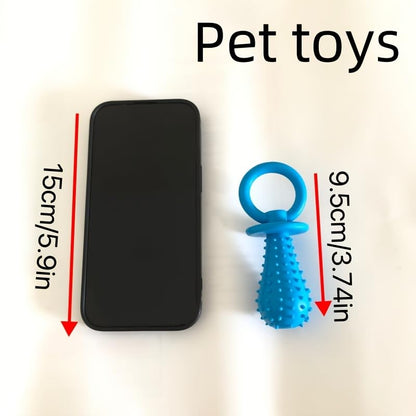 Molar Clean Teeth Rubber Toy, Clean Teeth Rubber Pacifier Chew Toy, Bell Chewing Playing Training Toys, for Pet Puppy Dog Cat (Blue)