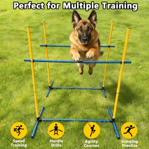 Heavy Duty Adjustable Dog Agility Hurdles with Carry Bag for Medium to XL Dogs - color: SLV-Hurdle 35in-2