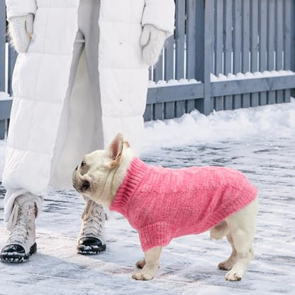 KOOLTAIL Small Dog Sweater, Fuzzy Thick Super Soft Warm Dog Winter Sweater Turtleneck Pullover for Cold Weather, Classic Cable Knitwear, Fleece Pet Fall Clothes Coats Puppy Cats Girls Female Pink S - color: Deep Pink, size: Small