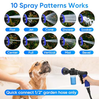 Dog Shower Attachment Water Hose Nozzle Sprayer Set with Metal 3-Way Diverter & 6.6 Ft Long Hose, Tub Faucet for Shower Arm Easy Faucet Pup Pet Bathing Sprayer Washer Kit - style: Dog Shower Attachment