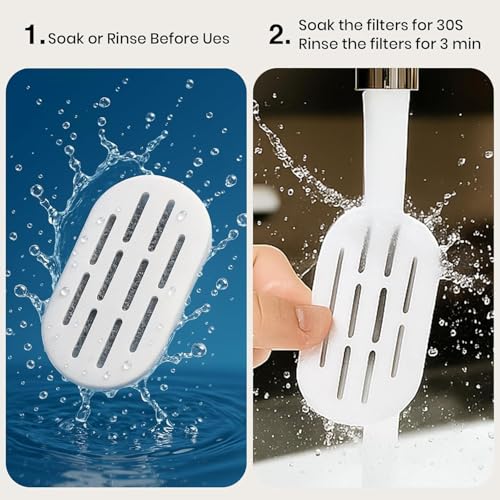DOOOB Cat Water Fountain Filters, 16 Pack Cat Fountain Filter, Cat Fountain Replacement Filters for DOOOB Ceramic Cat Water Fountain, Pet Water Fountain Filters (8 Filters & 8 Sponges)