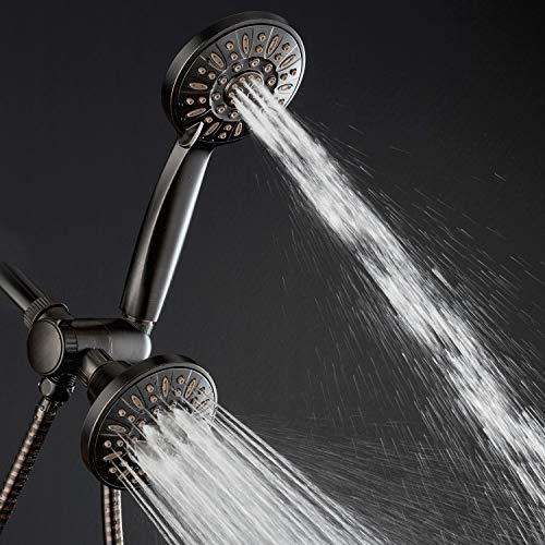 AquaDance Oil Rubbed Bronze Premium High Pressure 48 3-Way Combo for The Best of Both Worlds – Enjoy Luxurious Rain Head and 6-Setting Hand Held Shower Separately or Together - color: Oil Rubbed Bronze