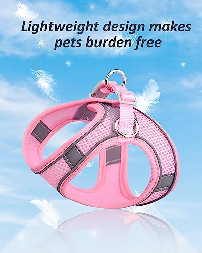 SOLMOONY Dog Harness (Medium, Green) - Jacquard Mesh, Easy Step-in Design, Reflective Strip, No Pull for Small Medium Dogs - color: Green, size: M