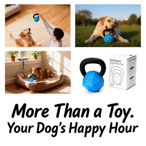 MECOOL Indestructible Dog Toy for Aggressive Chewers - Heavy Duty Chew Ring with Durable Nylon and Treat Dispenser Rubber Base, Interactive Food Puzzle Dog Chew Toy,Large Blue - size: L Blue