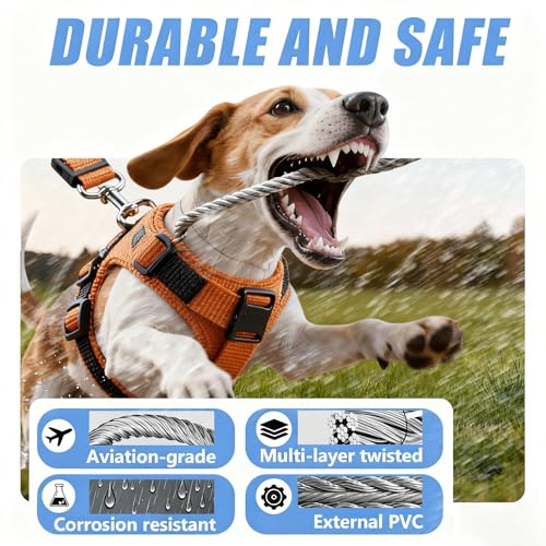 2 in 1 Chew Proof Dog Seat Belt for Car, Heavy Duty Steel Cable Car Harness & Headrest Restraint for Medium & Large Dogs Chewer - color: GREY