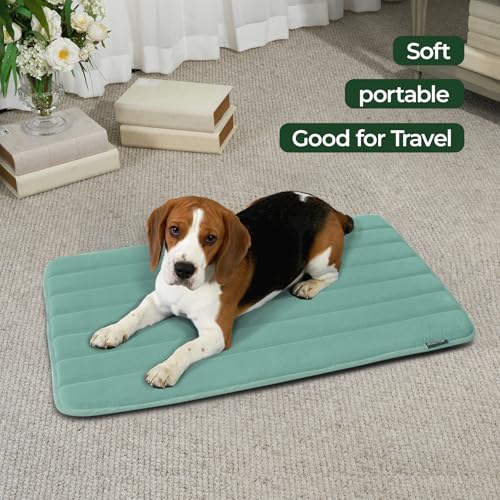 BALANCE Dog Crate Pad, Dog Foam Crate Mat Kennel Pad, Washable Water-Resistant Pet Bed Flat Dogs Cage Mat for Large Dogs - color: Granite Green, size: 36.0"L x 23.0"W x 0.8"Th