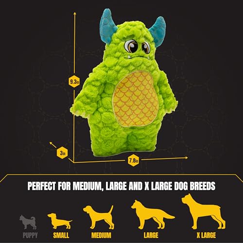 Bite Force - Durable & Strong Dog Toy with Squeaker, Kevlar-Reinforced for Aggressive chewers, - color: Medium - Billy the Beast Monster