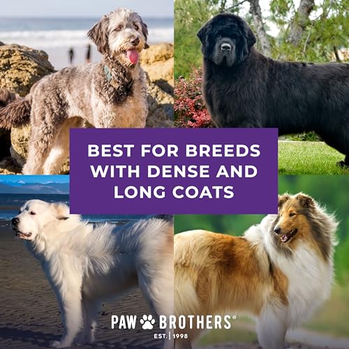 Paw Brothers Soft Pin Flat Slicker Brush for Dogs, Professional Grade Brush for Large Dogs, Coated Tips, Gentle on Skin, Remove Tangles and Mats, Maximum Coverage, X-Large - size: Large/X-Large
