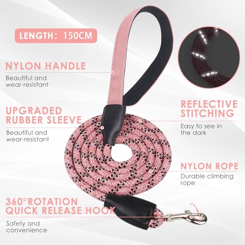 Dog Harness and Leash Set, No Pull Saddle Style Pet Harness, Breathable Mesh Adjustable Reflective Dog Vest for Medium Small Dogs Harness 2 D-Rings, Pink, S - color: Pink, size: S