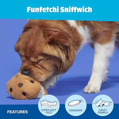 Barkbox Sniffwich Plush Dog Toy | Squeaky Ice Cream Sandwich Toy with Crinkle & Super Soft Fuzz | Fun Squeak Toy for Dogs - color: Sniffwich