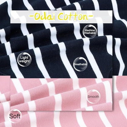 MIHACHI Dog Shirts Cotton Striped T-Shirt, Summer Pet Clothes for Small Dogs, 2-Pack Soft Puppy Apparel Cat Tee, Sleeveless Lightweight, Quick Dry, Breathable,Stretchy, Pink Navy S - color: Pink & Navy, size: Small