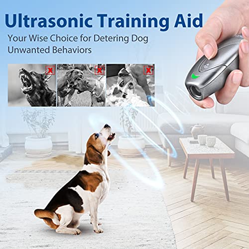 MODUS Dog Barking Control Devices 3 Modes Ultrasonic Dog Training and Anti-Barking Device Rechargeable Dog Barking Deterrent Devices.Alternative to Anti bark collar,Barking Silencer Indoor and Outdoor - color: Grey Dog Barking Deterrent Devices
