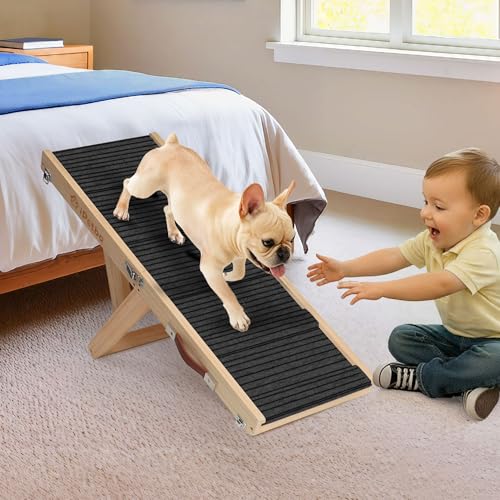 Dog Ramp for Couch - Joint & Spine Support with Gentle Incline for Small Dogs, Adjustable, Anti-Slip & Foldable, Up to 35 lbs - size: Small