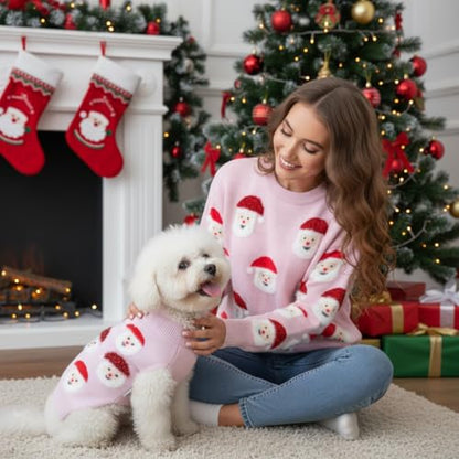 LUBOT NEW Ugly Christmas Sweaters for Puppy Cute Funny Wintertime and Holiday Parties Knitted Pullover Sweater Santa Small Dog Pink Santa X-Small - color: Pink Santa, size: X-Small