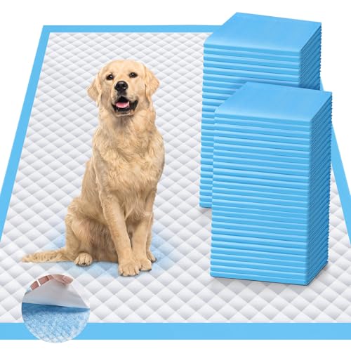 Upgraded 4XL 36"x36" 6 Layers Dog Pee Pads, 100 CountsUltra Absorbent Pee Pads, Absorb up to 12 Cups, Leak-Proof & Quick Dry Puppy Pads for Puppy,Surgery, Older,Cats, Rabbits,100pcs - size: 36"x36" Blue(100counts)