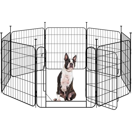Yaheetech Expandable Dog Playpen, 8 Panel 24 inch Puppy Playpen with Door Indoor/Outdoor Pet Fence for Small Medium Dogs - size: 24 inch