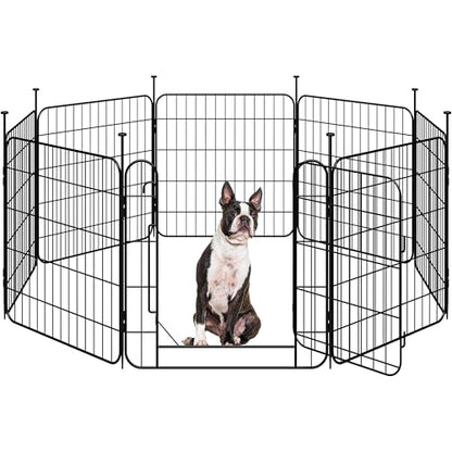 Yaheetech Expandable Dog Playpen, 8 Panel 24 inch Puppy Playpen with Door Indoor/Outdoor Pet Fence for Small Medium Dogs - size: 24 inch