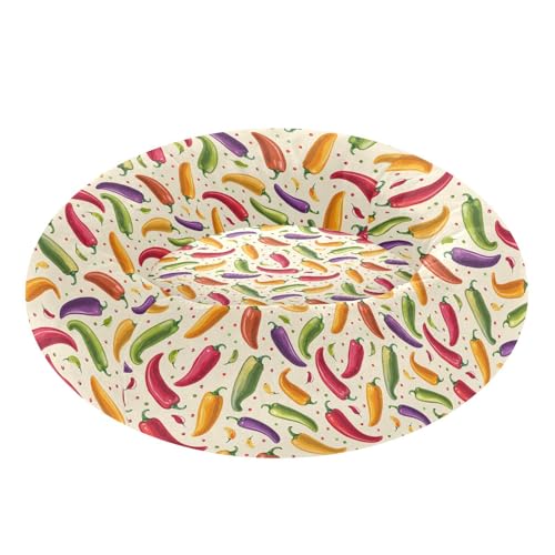 Pet Bed Chilli Pepper Lovely Dots Cat Snuggler Soft Winter Cushion, Cozy Round Bolster Nest for Indoor Kittens & Small Pets 15" - size: X-Small
