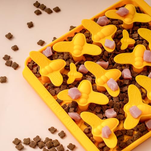 Tall Tails Bee Foraging Mat for Dogs and Cats – Slow Pet Feeder Puzzle Mat for Easy & Engaging Feeding - color: Bee