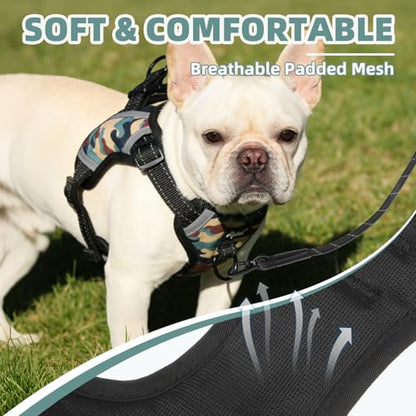 PUPTECK Dog Harness Small Sized Dog, Step in Adjustable Reflective Dog Vest Harness Escape Proof, No Pull Soft Padded Harness Easy Control, Camouflage, S - color: Camouflage, size: S (CHEST: 13"-18")