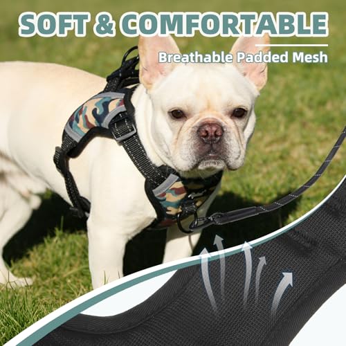 PUPTECK Dog Harness Small Sized Dog, Step in Adjustable Reflective Dog Vest Harness Escape Proof, No Pull Soft Padded Harness Easy Control, Camouflage, M - color: Camouflage, size: M (CHEST: 14.5"-20")