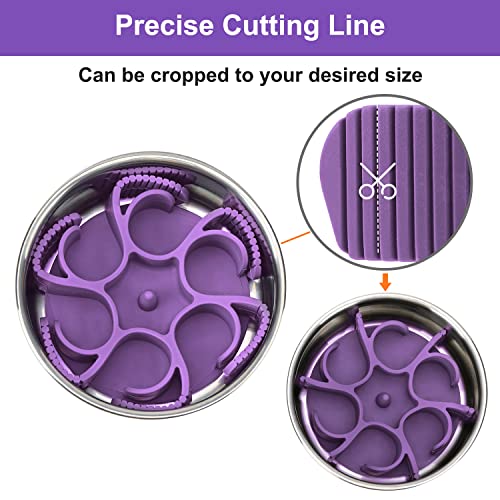 Anipaw Dog Slow Feeder Bowls Silicone Spiral Pet Food Feeder Insert to Slow Down Eating for Large Medium Small Breed Dogs Perfect with Stainless Steel Glass Ceramic Pet Bowls (Purple) - color: Purple